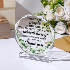 Yinder Thank You Gift for Women Acrylic Inspirational Gifts Coworker Office Gift for Colleague Leaving Job Gift Farewell Gift Appreciation Gift for Friends Nurse Teacher Keepsake(Fresh Leaf)