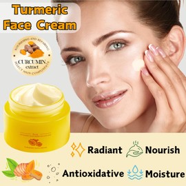 Turmeric Face Cream, Anti Aging Face Cream, Face Moisturiser for Nourishing & Firming, Dark Spot Remover for Women, Moisturiser Face Women & Men, Natural Turmeric Cream Skincare, 60g