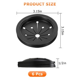 FAMULP 6 PCS Garbage Disposal Splash Guard, 3-1/8 Universal Kitchen Sink Rubber Drain Guard Stopper Compatible with Whirlaway Waste King