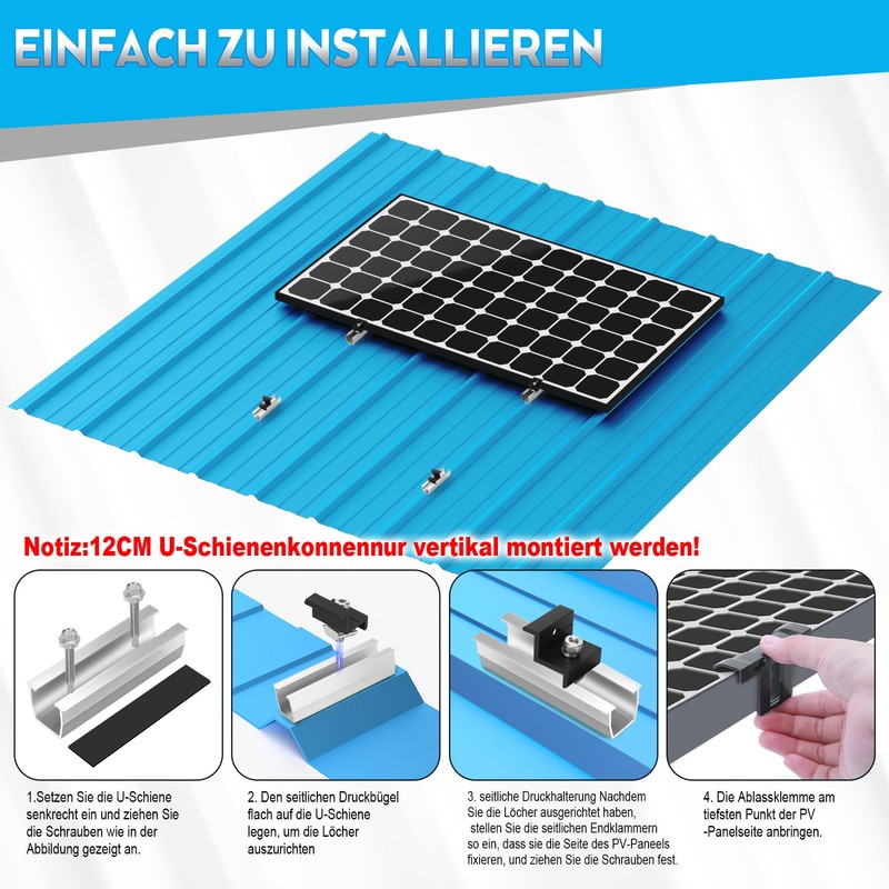 BOSYTRO PV Bracket Mounting Set, Solar Module Bracket for 1