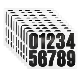 Large Number Stickers, Approximately 0.8 x 1.6 inches (20 x 40 mm), 10 Sheets Included, [Black] Black, Number, Number Stickers, Decoration, Large Capacity, Kirakira Punpun Maru YS-057