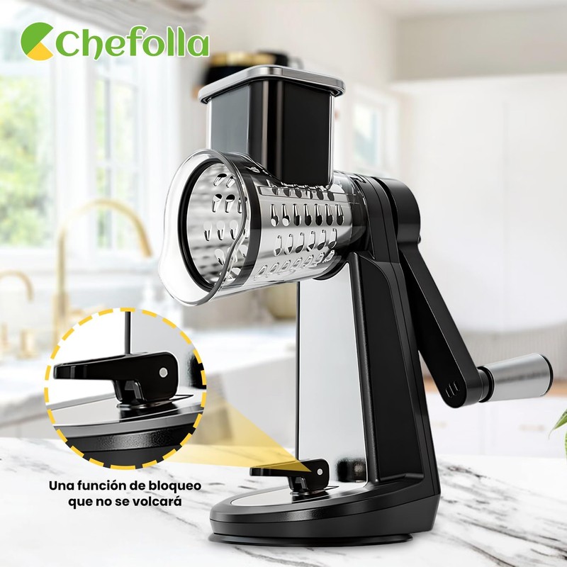 CHEFOLLA Multifuncional Cortador de Verduras,Mandolina Rallador de Verduras