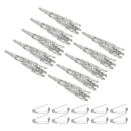 PATIKIL 41mm Corsage Decorative Holder, 12 Pcs Brooch Pin Vase Pocket Boutonnieres Holder with Bar Pins for Wedding Party DIY Crafts, Silver Tone