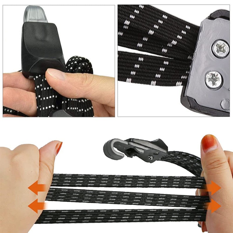 Elastic Bike Strap,2 PCS Heavy Duty Bungee Cords with Double