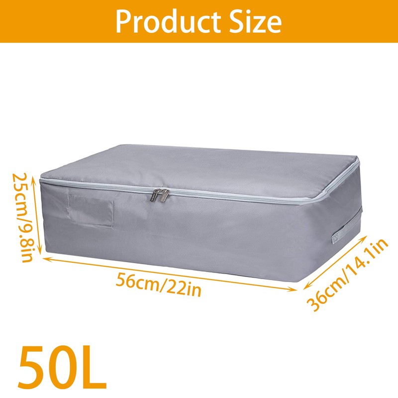JMIATRY 4 Pack Underbed Storage Boxes with Lid, 50L Foldable