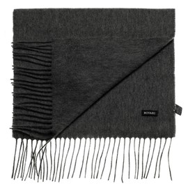 Bovari Women's Cashmere Scarf, 100% Cashmere, Premium Quality, 180 x 31 cm, Many Colours - Grey (dark grey), size: m