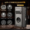 XIFEI 6-in-1 Cigar Lighter, Desktop Torch Lighter with Straight Cut