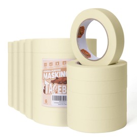 TAPEBEAR General Purpose Masking Tape Beige White 0.94 Inches x 60 Yards, Bulk Painters Tape for Painting, Labeling, DIY Arts Crafts, Home Office School Projects, 36 Rolls