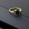 Gem Stone King 18K Yellow Gold Plated Silver Black Onyx
