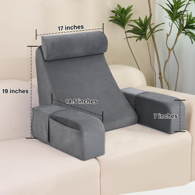 ENITYA Reading Pillow for Sitting in Bed Adult, 19" Back