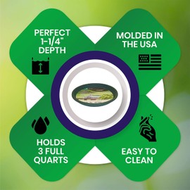 Erva D14GR 14 in. dia. Bird Bath Plastic Dish; Green