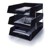 5 Star 5 Star Black A4 Plastic Letter File Trays, Including Risers. (3 Trays/2 Riser Sets)