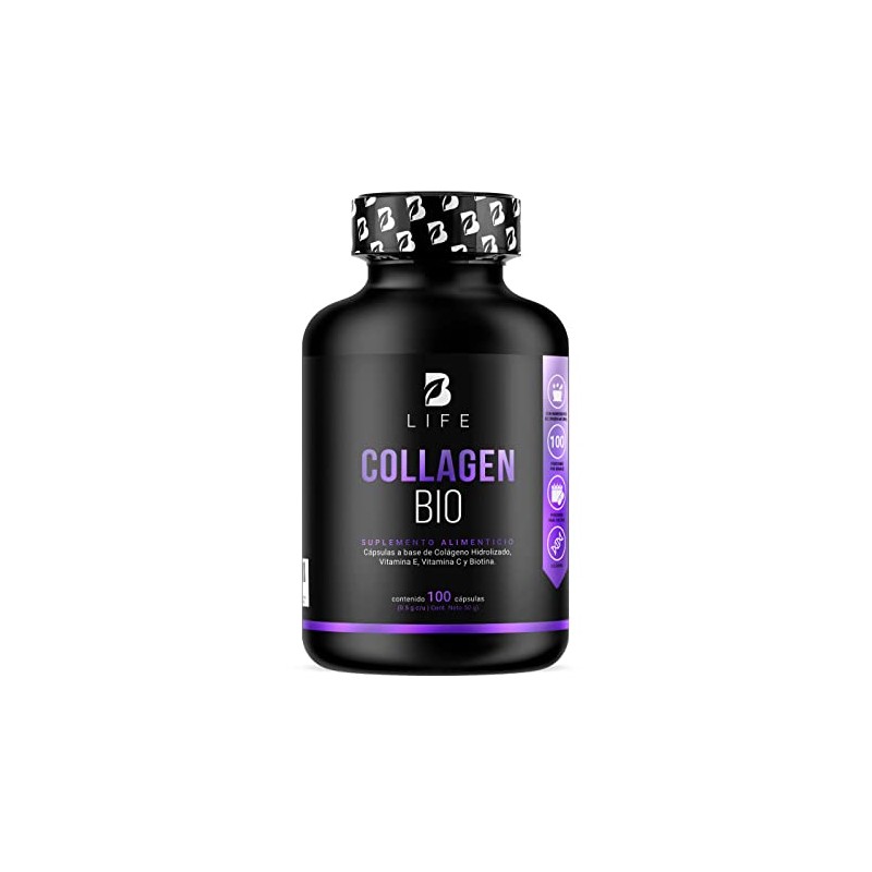 Biotina 100 Cápsulas Ingredientes Naturales Colágeno Vitamina Collagen Bio Life