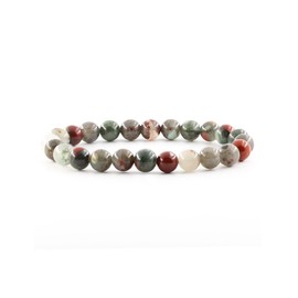 Ouubuuy African Bloodstone Crystal Beads Bracelet 8mm Natural Gemstone Beaded Bracelets Healing Crystal Bracelet for Women Mothers Day Gifts
