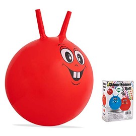 ADEPTNA Inflatable 18 inch Diameter Skippy Space Hopper Ball Toys for Kids Childrens â Just Climb on and Hop Around (Red)