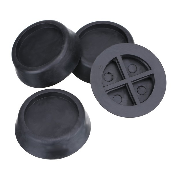 6.5 cm Anti Vibration Pads Anti Walk Feet for Washing Machines and Dryers, Black, 4 Pack