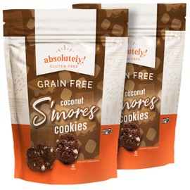 Absolutely Gluten Free Coconut S'mores Cookies With a Touch of Himalayan Pink Salt, 5oz (2 Pack), Grain Free, Dairy Free, Sulfite Free, Vegan Friendly, Individually Wrapped