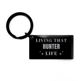 Hunter Keyring Gifts for Hunter Student, Living That Hunter Life Jokes Funny, Sarcasm Gifts for Friends, Coworkers Hunter Graduation Birthday Christmas Gifts Idea
