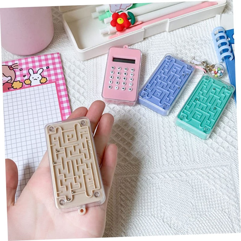 Operitacx 6pcs Maze Pocket Calculator for Students Cartoon Design Portable