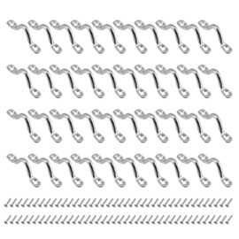 ZOENHOU Pack of 40 Pad Eye Straps Fender Eyelet Kayak Stainless Steel Deck Loops Bimini Boat Top Pad Eye with 80 Screws Fender Eyelet Eye Straps for Kayak Canoe Kayak Canoe Rigging (4.5 mm)