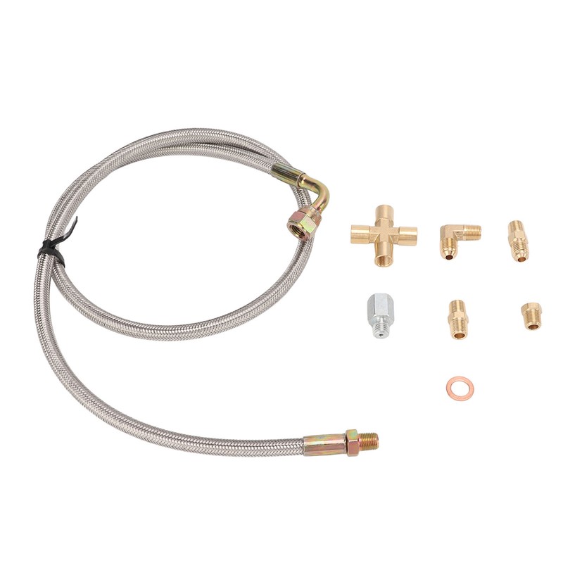 Turbo Oil Feed Line Kit 1/8PNT AN4 Fitting Oil Drain