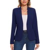 MINTLIMIT Women's Work Blazer 2-Button Patch Pockets Notch Collarless Lightweight