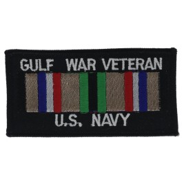 Navy Gulf War Veteran Ribbon 4 Inch Cap Hat Embroidered Patch HFL1493 F2D7F