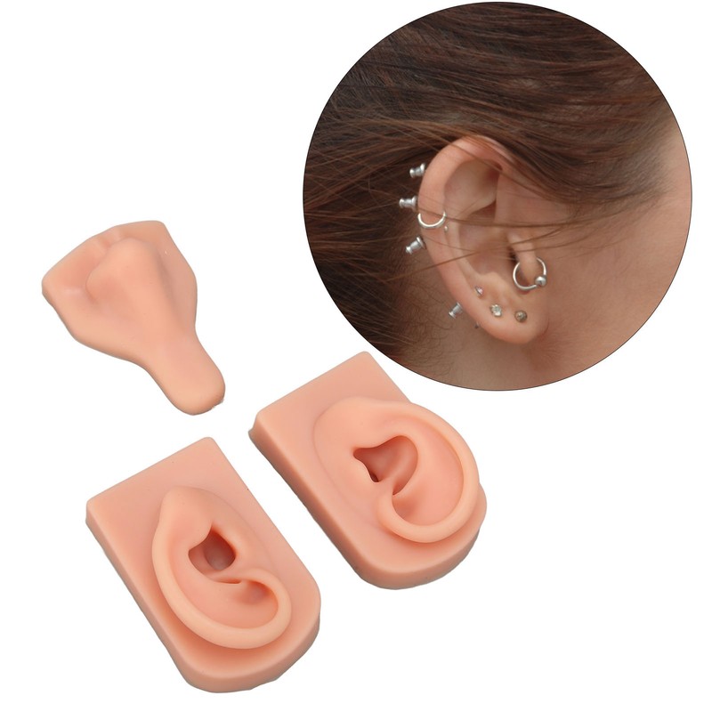 Silicone Piercing Practice Model Simulation Soft Flexible Nose Ears Model