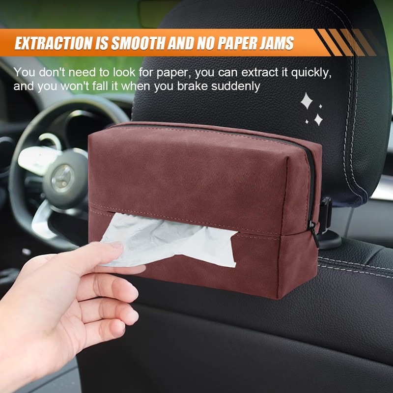BDZMC Car Tissue Holder, Rectangular Tissues Box Cover, Back Seat