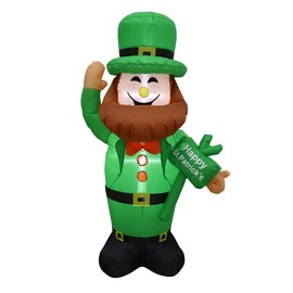 4ft Air Blown Inflatable St. Patricks Day Leprechaun w/Sign Yard Decoration GTP00001-4