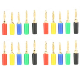 Regun 20 pieces banana plugs, 2 mm mixed colours banana plug set, speaker plug, jack test probe plug for speaker cable