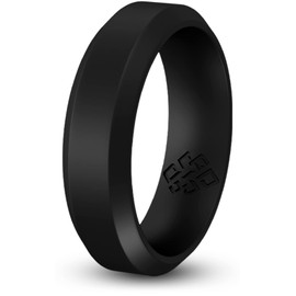 Knot Theory - Anillo de Silicona para Hombre, 6 mm, Talla 12, Color Negro