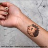 4 x 'Cartoon Hedgehog' Temporary Tattoos - Water Resistant, Skin-Safe,