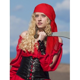 Boao 6 Pieces Chiffon Scarf 1950s Square Neck Head Scarfs Vintage Soft Polyester for Women Lady(Red)