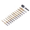 13Pcs/Set Combination Drill Tap High Speed Steel Titanium Plated Hex