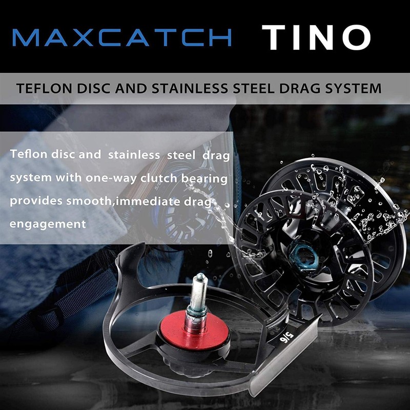 Maxcatch TINO Fly Fishing Reel, Large Arbor Trout Fly Reel: