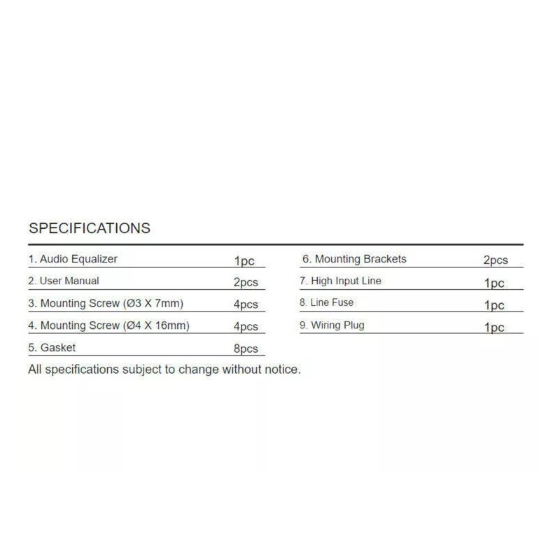 Nakamichi EQ-Z1825 Car Audio EQ 7 Band Equalizer W/ Sub