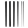 SUPJOYES Fiberglass Chopsticks Reusable, 5 Pairs Reusable Black Plastic Chopsticks