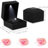 KEISIMI Luxury Ring Box with LED Light, Ring Box for