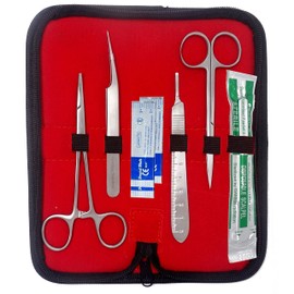 Dermaplaning Cleaning Kit 41 Pcs with Carrying Case - Disposable Scalpel + Blades #16,11,10, Stainless Steel Metal Handle, Tweezers, Scissors, Hemostat Blade Remover - Suitable for Dermaplaning & More