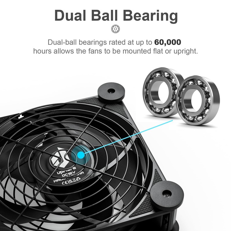 upHere Big Airflow 4 x 120mm x 25mm Computer Fan