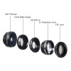 Universal APEXEL 5in1 Phone Camera Lens Kit Wide Angle 15x