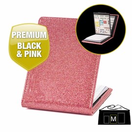 Waiter Wallet Deluxe (Pink) Server Book Organizer with Clear Pocket Insert for Waiters and Waitresses | Includes Restaurant Guest Order Pad | Medium Size fits Apron Pockets | 4.75" x 6.75"