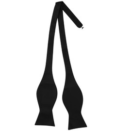 EASYKEENECOM Black Self Tie Bow Ties for Men Self Tie Bowtie Solid Plain Tuxedo Wedding Bowties