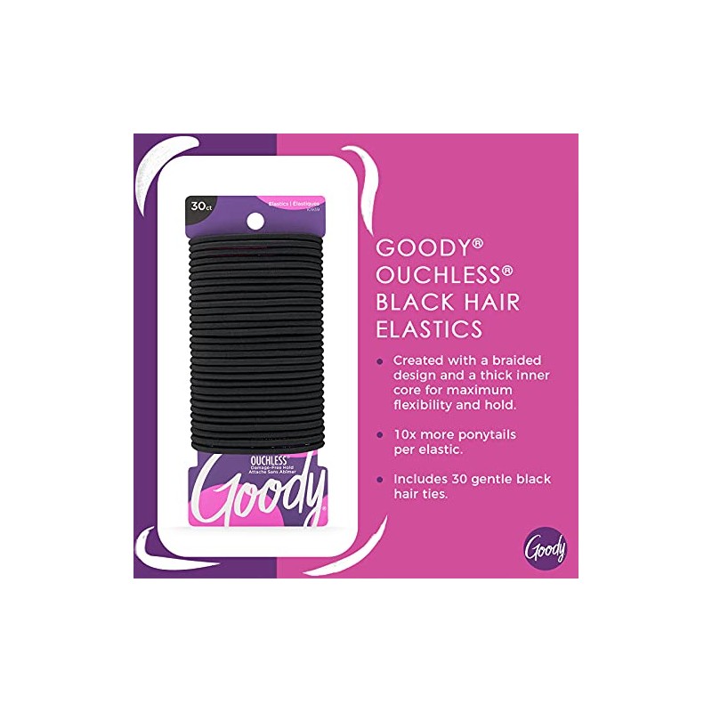 Goody 10939GDY Elástico Ouchless Little Black Dress, 30 uds