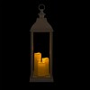Alpine Corporation 28" Tall Outdoor Battery-Operated Lantern with LED Lights,