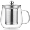 DOPUDO Glass Tea Cup with Infuser and Lid, 17.6oz/520ml Large