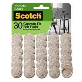 Scotch Custom Fit Felt Pads, Customize Pad Size from 0.75" to 1.5" in, 30 Round Pad Beige, Protection for Hardwood, Vinyl, and Laminate Flooring, Easy-to-apply, Self-Stick design (SP884-NA)