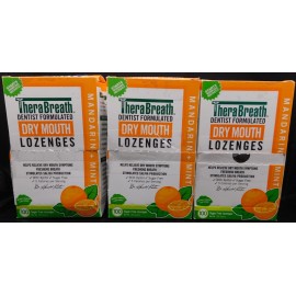 TheraBreath 3Pk TheraBreath Sugar Free Dry Mouth Lozenges Mandarin Mint 100Ct Ea Exp:11/26+