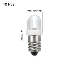 MECCANIXITY 3-3.8V/0.06A E10 Mini Light Bulbs, 10Pcs Miniature Screw Bulbs Flashlight Bulbs for Scientific Experiment Lighting DIY Accessories, White